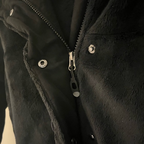 Mountain Hardwear HiCamp Monkey Fleece Trench Black Double Breasted Jacket Coat - Picture 7 of 7